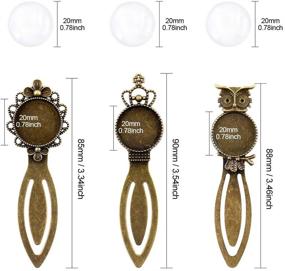 img 3 attached to 📚 Glarks 12-Piece Mixed Metal Antique Bronze Bookmark Sets: Round and Oval Alloy Trays with Glass Cabochons for Reading Gifts, Crafting, and DIY Book Marker Making