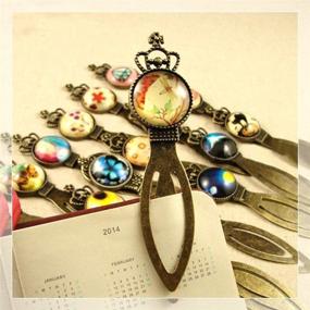img 1 attached to 📚 Glarks 12-Piece Mixed Metal Antique Bronze Bookmark Sets: Round and Oval Alloy Trays with Glass Cabochons for Reading Gifts, Crafting, and DIY Book Marker Making