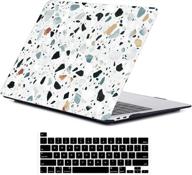 🎨 lanbailan compatible macbook pro 13 inch touch bar 2020-2016 case & keyboard cover - terrazzo marble logo