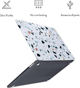 img 2 attached to 🎨 LanBaiLan Compatible MacBook Pro 13 inch Touch Bar 2020-2016 Case & Keyboard Cover - Terrazzo Marble
