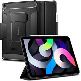 img 4 attached to 📱 Spigen Rugged Armor Pro iPad Air 4th Gen Case (2020) - Black with Pencil Holder, 10.9 Inch