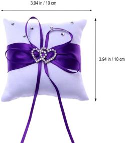 img 3 attached to 💜 VOSAREA Wedding Ring Pillow: Elegant Purple Bridal Ring Bearer Holder with Double Heart Box - Decorative Wedding Accessories and Supplies