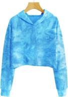 cute crop tops tie dye hoodies for geckatte girls - long sleeve casual sweatshirts, ages 3-12 yrs logo