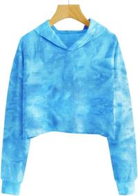 img 4 attached to Cute Crop Tops Tie Dye Hoodies for Geckatte Girls - Long Sleeve Casual Sweatshirts, Ages 3-12 Yrs