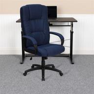 🪑 high back navy blue fabric executive swivel office chair with arms by flash furniture logo