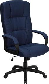 img 3 attached to 🪑 High Back Navy Blue Fabric Executive Swivel Office Chair with Arms by Flash Furniture