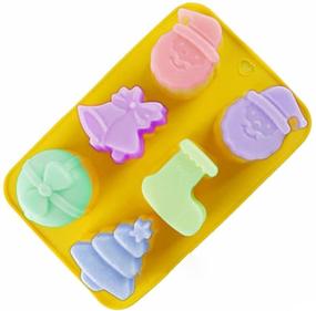 img 2 attached to 🎅 X-Haibei Christmas Bell Stocking Santa Claus Gift Silicone Mold for CP Soap, Chocolate, Ice Cream, Jello