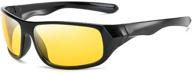 night driving glasses: hd yellow lens safety sunglasses for men and women - anti glare uv 400 protection logo