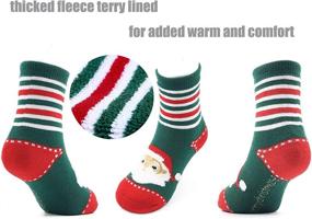 img 3 attached to Носки на Рождество для мальчиков и девочек - Теплые хлопковые детские носки на зиму (комплект из 3 пар)