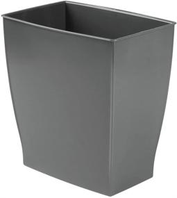 img 1 attached to 🗑️ mDesign Rectangular Trash Can Wastebasket: Compact Garbage Bin for Bathrooms, Kitchens, and Offices - Shatter-Resistant Plastic, Slate Gray