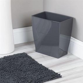 img 3 attached to 🗑️ mDesign Rectangular Trash Can Wastebasket: Compact Garbage Bin for Bathrooms, Kitchens, and Offices - Shatter-Resistant Plastic, Slate Gray
