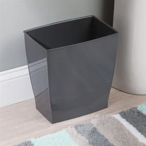 img 2 attached to 🗑️ mDesign Rectangular Trash Can Wastebasket: Compact Garbage Bin for Bathrooms, Kitchens, and Offices - Shatter-Resistant Plastic, Slate Gray
