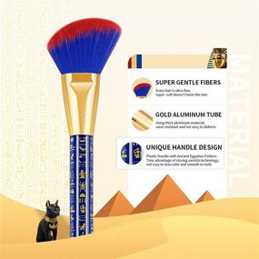 img 1 attached to Docolor Ancient Egyptian Bastet Cat Makeup Brush Set - 19PCs Premium Synthetic Kabuki Brushes for Foundation Blending, Face Powder, Blush, Concealers, Eyeshadow, and Fan Applications - Makeup Brushes Set from the Egyptian Series