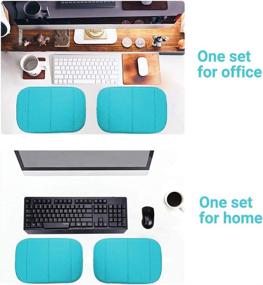 img 3 attached to Portable Computer Elbow Wrist Pad Set - AUHOKY 2 Sets Ergonomic Keyboard Wrist Rest Elbow Support Mat for Office Desktop Working and Gaming - Memory Foam Relief for Elbow Pain (7.9″×11.8″, Blue)