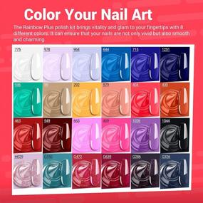 img 3 attached to 🎁 Melodysusie 24 Pcs Gel Nail Polish Kit: Wild Riotous Set with Soak Off Purple Red Green Colors, Base, Glossy & Matte Top Coat - Ideal Gift for Her, Perfect for Manicure Starters