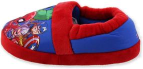 img 1 attached to Cozy Marvel Avengers Superhero Boys Toddler Plush Aline Slippers - Fun and Comfort Combined!