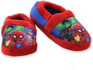 cozy marvel avengers superhero boys toddler plush aline slippers - fun and comfort combined! logo