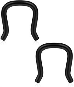 img 1 attached to 📿 SCERRING 316L Surgical Steel U-Shaped Nose Ring Septum Piercing Hanger Retainer - Various Gauges: 16g, 14g, 12g - Available in a Set of 10-12PCS