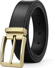 img 4 attached to Weifert Dress Black Leather Black2 Men's Accessories in Belts