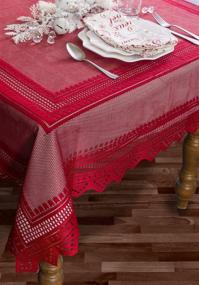 img 1 attached to 🍽️ DII Polyester Machine Washable Tablecloth: Easy Care for Your Dining Table