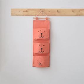 img 2 attached to ZOOPOLR Cute Bear Wall Mounted Storage Bag | Over-The-Door Storage Pockets Organizer (OrangeRed)