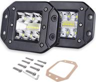 🚚 auto power plus flush mount led pods: 2pcs 80w super bright waterproof spot flood driving lights for trucks, boats, utvs & atvs – ultimate off-road fog lights logo