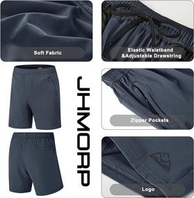 img 2 attached to 🏃 JHMORP Men's Quick Dry Running Shorts - Lightweight Workout Gym Shorts for Outdoor Athletics with Convenient Zipper Pockets