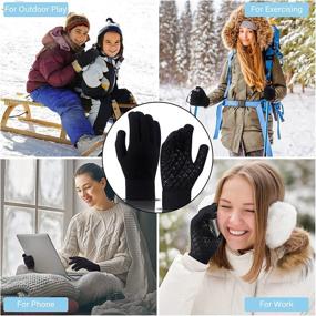 img 3 attached to Winter Gloves Windproof Touchscreen Elastic