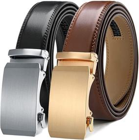 img 4 attached to 👖 Ratchet Adjustable Belts for Men - 2Pcs Eco-Friendly Sliding Men's Accessories