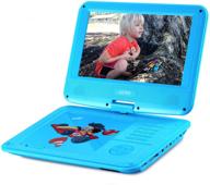 ueme портативный dvd-плеер cd pd-0093 (синий) с 9-дюймовым жк-экраном, креплением на подголовник, пультом ду, сетевым и автомобильным зарядным устройством - идеальный dvd-плеер для детей. логотип