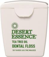 desert essence tea tree oil floss (pack of 6) - 50 yards for effective oral hygiene logo