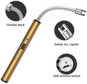 img 3 attached to 🕯️ Candle Lighter, Flexible Long-lasting USB Rechargeable Arc Lighter - Windproof & Flameless for Candle, Grill, BBQ, Campfire, Hiking - Multipurpose Tool