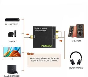 img 2 attached to 🔊 Upgrade Your Sound: Musou Digital Optical Coax to Analog RCA Audio Converter Adapter