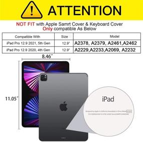 img 3 attached to 📱 HBorna Прозрачный чехол для 2021 iPad Pro 12.9 5-го поколения - тонкий и легкий чехол из ТПУ, с поддержкой зарядки Apple Pencil 2-го поколения, для iPad Pro 12.9 5-го/4-го поколения - улучшенная версия.