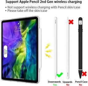 img 2 attached to 📱 HBorna Прозрачный чехол для 2021 iPad Pro 12.9 5-го поколения - тонкий и легкий чехол из ТПУ, с поддержкой зарядки Apple Pencil 2-го поколения, для iPad Pro 12.9 5-го/4-го поколения - улучшенная версия.