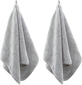 img 2 attached to 🔵 Polyte Quick-Dry Lint-Free Microfiber Hand Towel Set, Gray, 16 x 30 in – Pack of 4