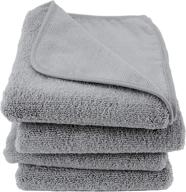🔵 polyte quick-dry lint-free microfiber hand towel set, gray, 16 x 30 in – pack of 4 logo