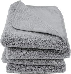 img 4 attached to 🔵 Polyte Quick-Dry Lint-Free Microfiber Hand Towel Set, Gray, 16 x 30 in – Pack of 4