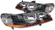 🔦 для автомобиля honda accord 98-02: замена фар hl-oh-ha98-bk-ab black amber - повышение стиля и видимости вашего автомобиля логотип