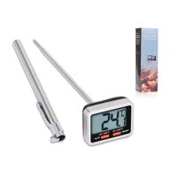 accurate & convenient meat thermometer for cooking, grilling, and bbq - homelwsun instant read food thermometer with lcd display (white) logo