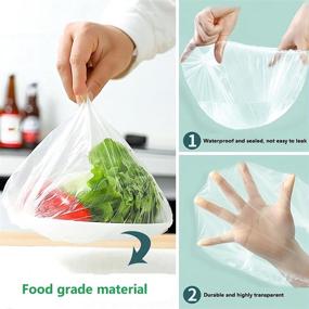 img 1 attached to 100PCS Elastic Reusable Bowl Covers - Stretchable and Adjustable Plastic Food Covers for Outdoor Picnic, Fruit Dishes, Plates - 1 Size (100 Pack)