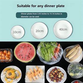 img 2 attached to 100PCS Elastic Reusable Bowl Covers - Stretchable and Adjustable Plastic Food Covers for Outdoor Picnic, Fruit Dishes, Plates - 1 Size (100 Pack)