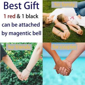 img 1 attached to 🧲 Tasunom Magnetic Adjustable Bracelet for Couples and Friends - 12 Zodiac Morse Code Beads - Black and Red