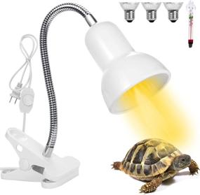 img 4 attached to 🔥 360° Rotatable Arm Adjustable Heat Lamp with Heavy-Duty Clamp – 3 Bulbs Included – Ideal for Reptiles, Fish, Insects & Amphibians in Animal Enclosures & Aquariums (White)