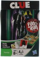 🔍 uncover intrigue anywhere with hasbro fun clue travel game logo