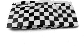 img 1 attached to 🏎️ Adorox Set of 24 Checkered Racing Treat Boxes for Race Car Theme Parties, Ideal Party Favors