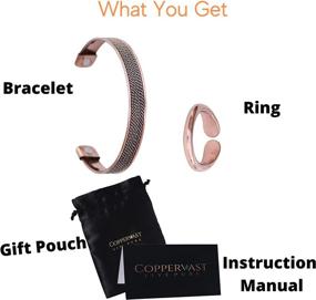 img 3 attached to 🔗 COPPERVAST Copper Bracelet and Ring for Arthritis and Joint Pain – Magnetic Therapy for Effective and Natural Relief, Suitable for Men and Women (Chain Inlay)