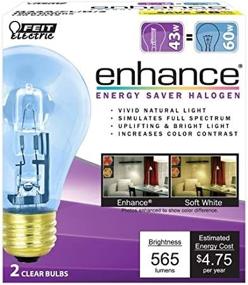 img 3 attached to Feit Q43A/CL/D/2: 43W ES Halogen A19 Enhance Clear (60W Equivalent) - Pack of 2