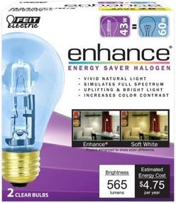 img 1 attached to Feit Q43A/CL/D/2: 43W ES Halogen A19 Enhance Clear (60W Equivalent) - Pack of 2