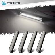 🚤 tctauto 6" white marine boat led utility strip lights bar 21leds surface mount - pack of 4 логотип